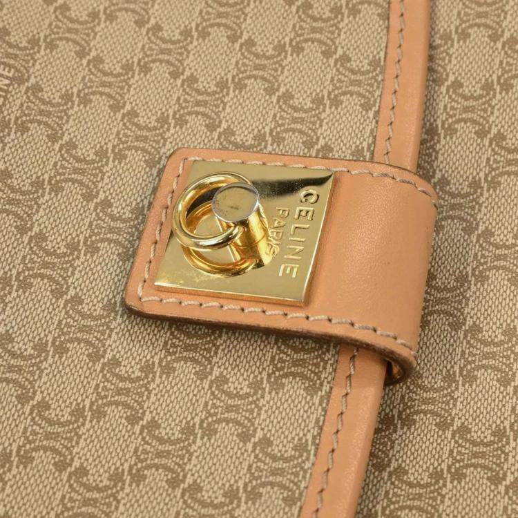 Pre Owned Celine Beige PVC Macadam Shoulder Bag