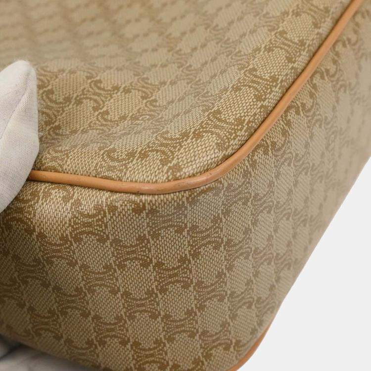 Pre Owned Celine Beige PVC Macadam Shoulder Bag