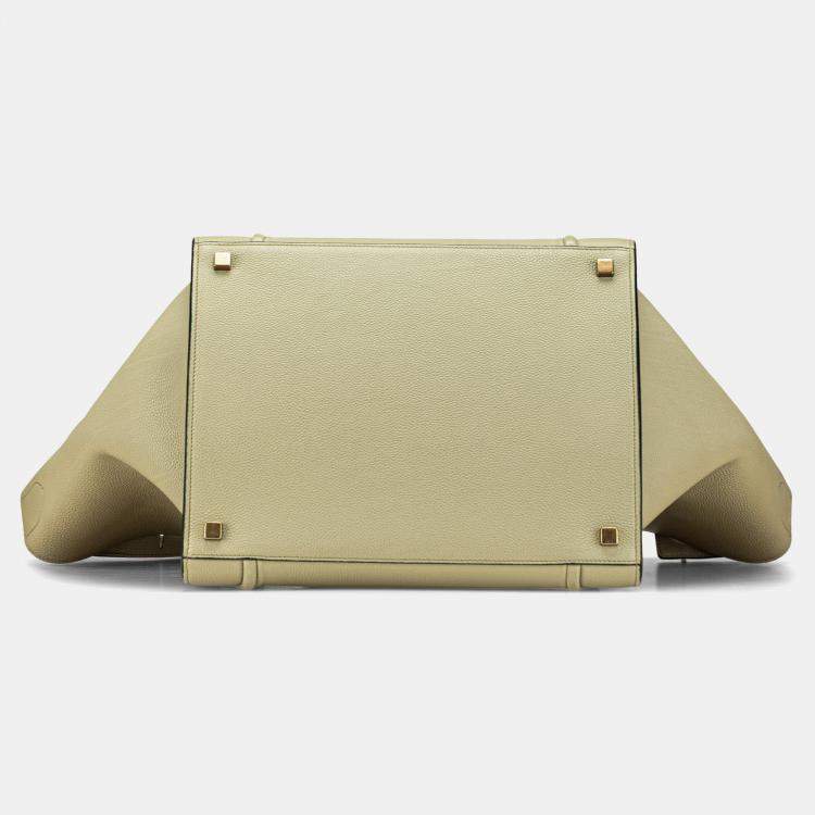 Pre Owned Celine Green Medium Leather Luggage Phantom Tote