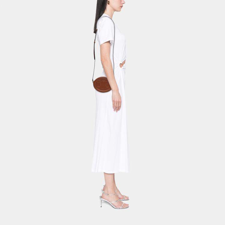 Pre Owned Small Calfskin Cuir Triomphe Oval Crossbody