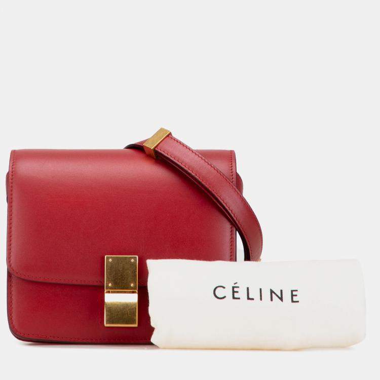 Pre Owned Celine Red Small Calfskin Classic Box