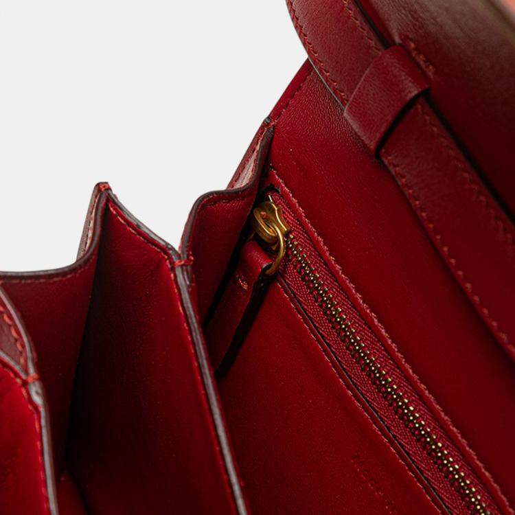 Pre Owned Celine Red Small Calfskin Classic Box