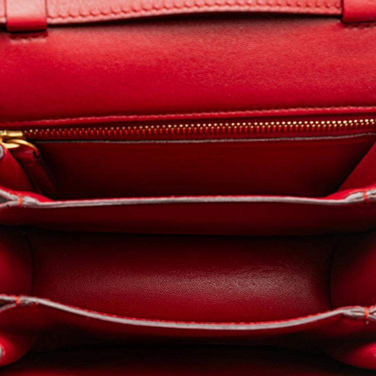 Pre Owned Celine Red Small Calfskin Classic Box
