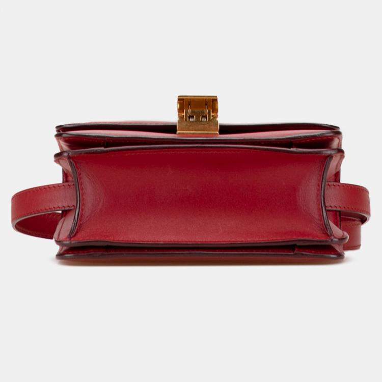 Pre Owned Celine Red Small Calfskin Classic Box