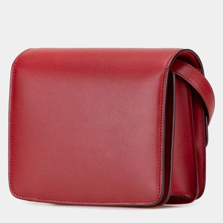 Pre Owned Celine Red Small Calfskin Classic Box