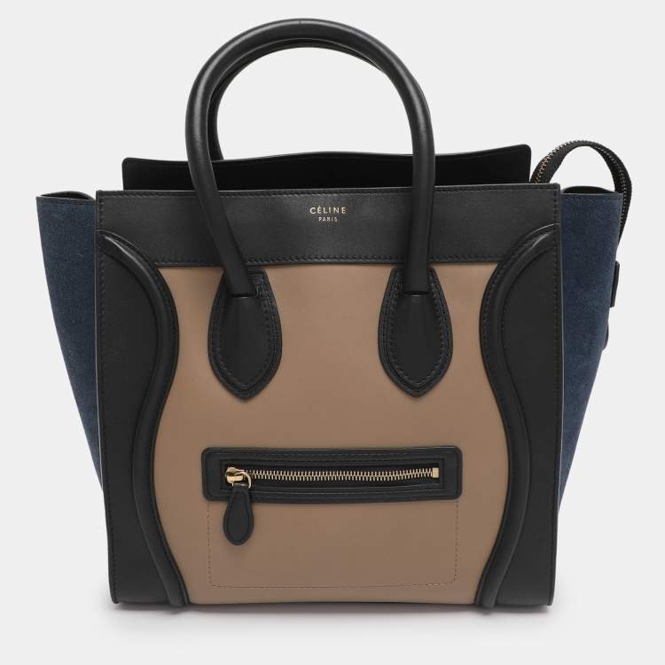 مملوكة مسبقًا Celine Multicolor Leather and Suede Mini Luggage Tote