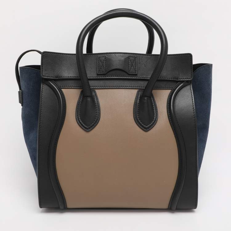 مملوكة مسبقًا Celine Multicolor Leather and Suede Mini Luggage Tote