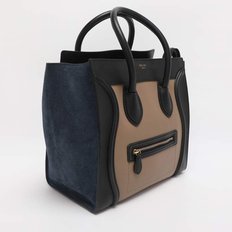 مملوكة مسبقًا Celine Multicolor Leather and Suede Mini Luggage Tote
