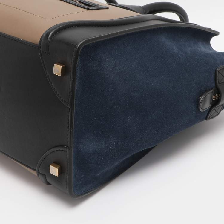 مملوكة مسبقًا Celine Multicolor Leather and Suede Mini Luggage Tote