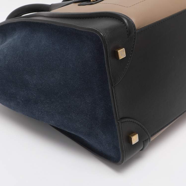 مملوكة مسبقًا Celine Multicolor Leather and Suede Mini Luggage Tote