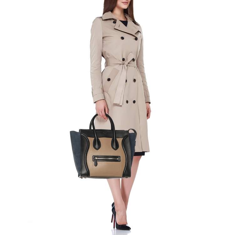 مملوكة مسبقًا Celine Multicolor Leather and Suede Mini Luggage Tote