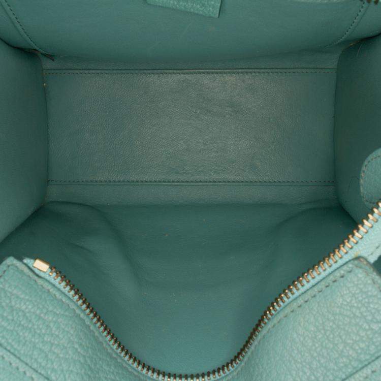 Pre Owned Celine Blue Nano Goatskin Luggage Tote