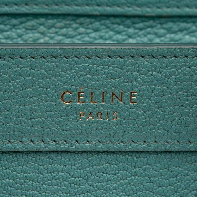 Pre Owned Celine Blue Nano Goatskin Luggage Tote