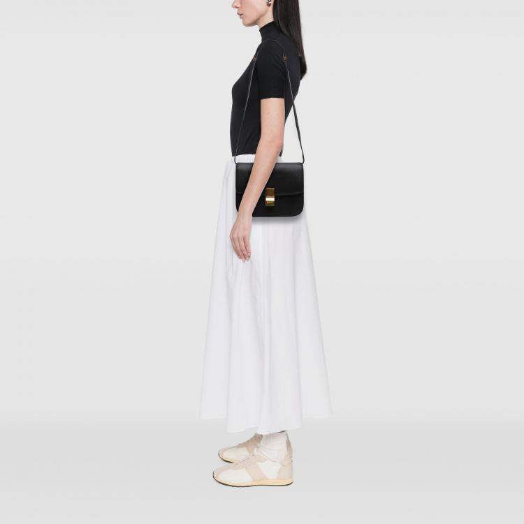 Pre Owned Celine Black Medium Calfskin Classic Box
