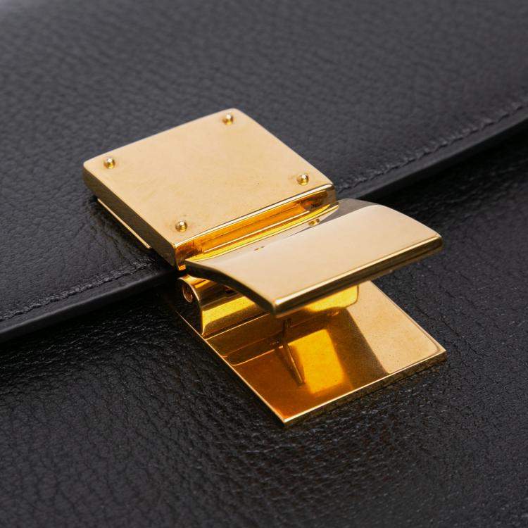 Pre Owned Celine Black Medium Calfskin Classic Box