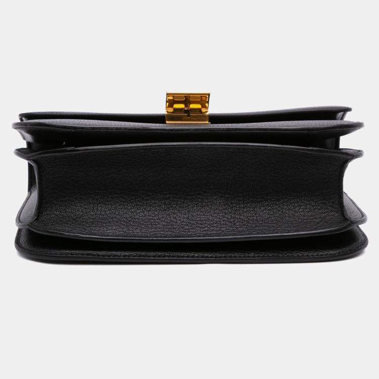 Pre Owned Celine Black Medium Calfskin Classic Box
