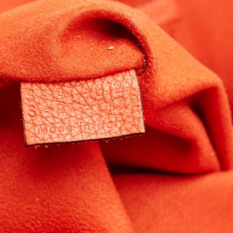 Pre Owned Celine Dark Orange Leather Mini Luggage Tote