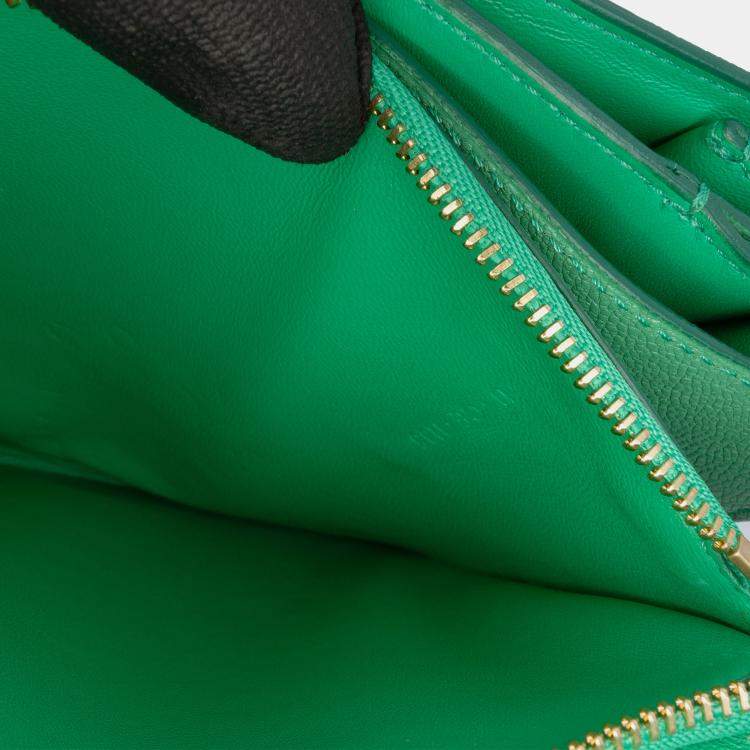 Pre Owned Celine Green Medium Calfskin Classic Box