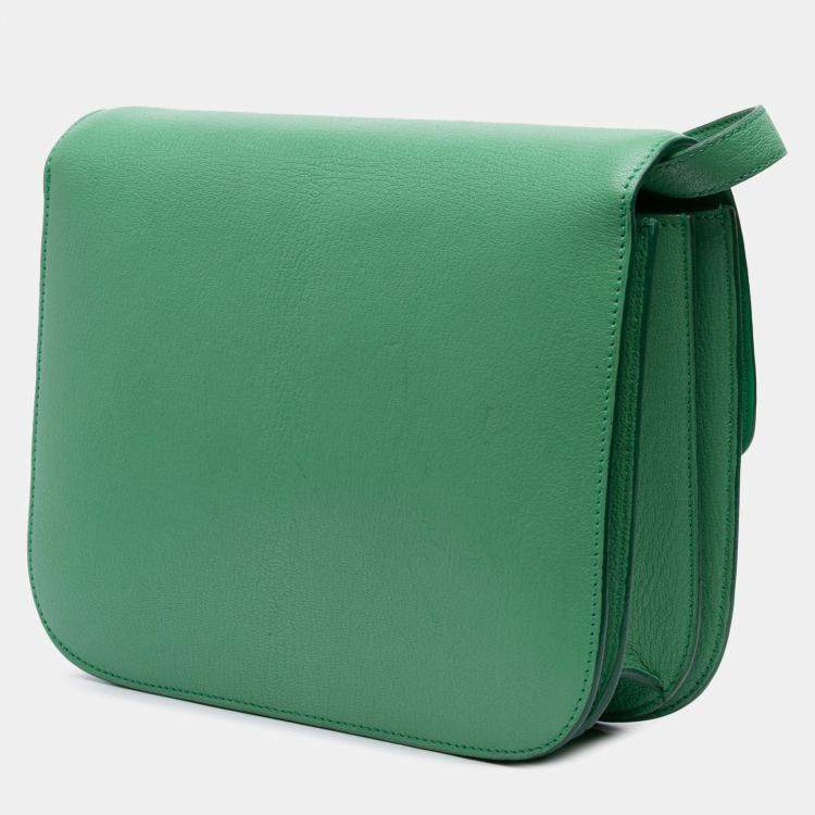 Pre Owned Celine Green Medium Calfskin Classic Box