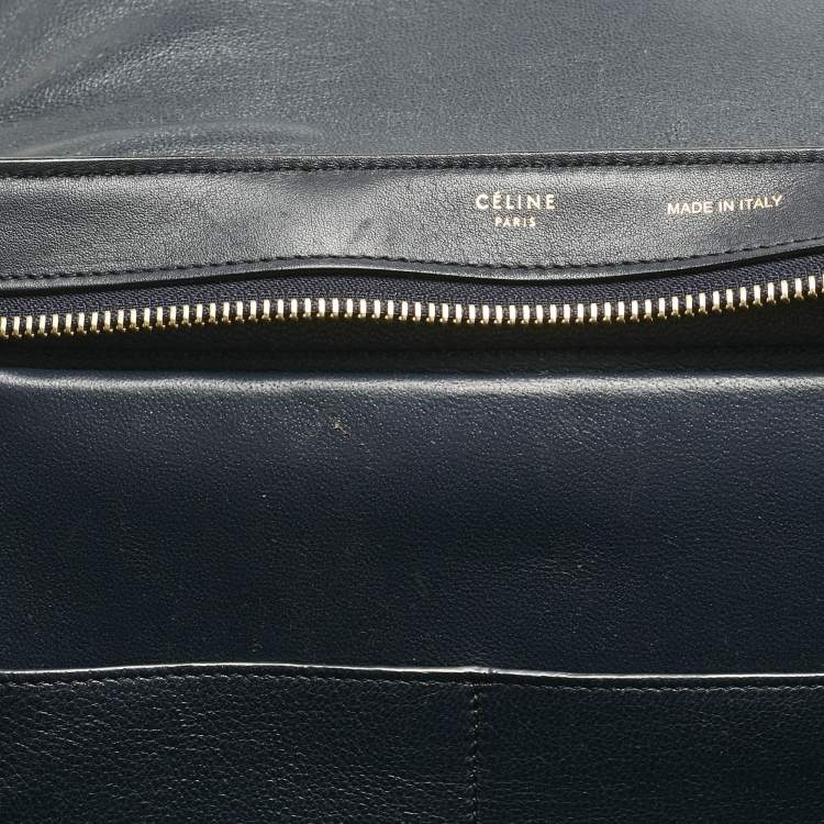 Pre Owned Celine Tricolor Leather and Snakeskin Small Trapeze Top Handle Bag