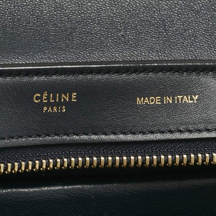 Pre Owned Celine Tricolor Leather and Snakeskin Small Trapeze Top Handle Bag