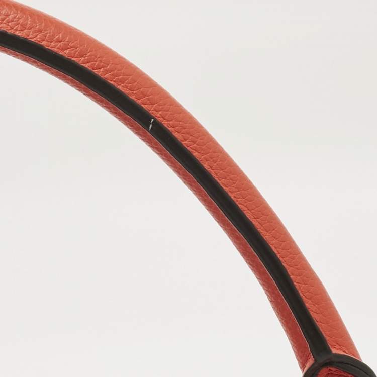 Pre Owned Celine Orange Leather and Suede Medium Trapeze Top Handle Bag