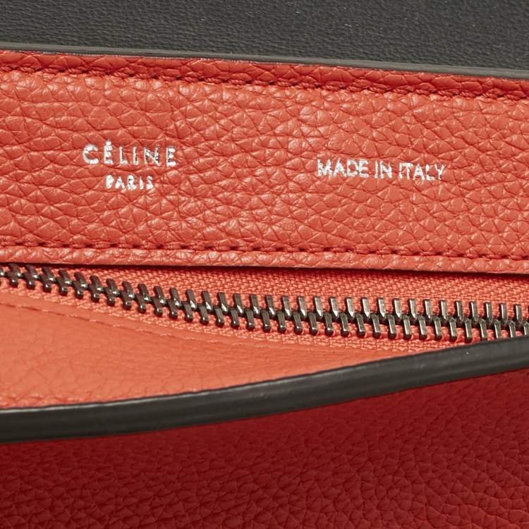 Pre Owned Celine Orange Leather and Suede Medium Trapeze Top Handle Bag