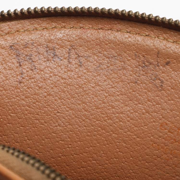 Pre Owned Celine Beige Macadam Canvas Pouch Clutch