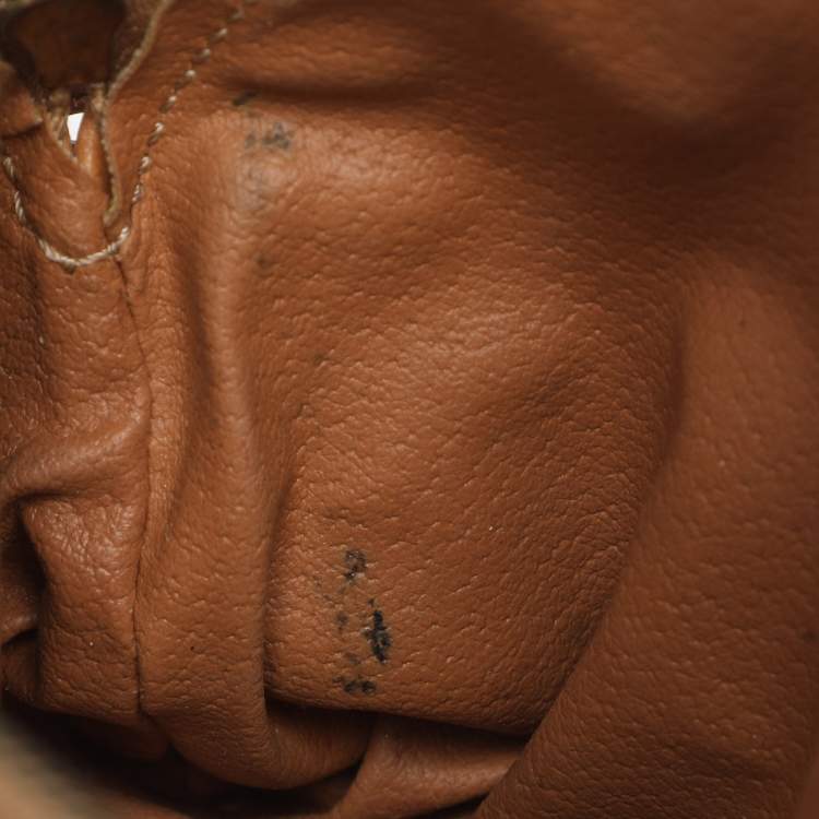 Pre Owned Celine Beige Macadam Canvas Pouch Clutch