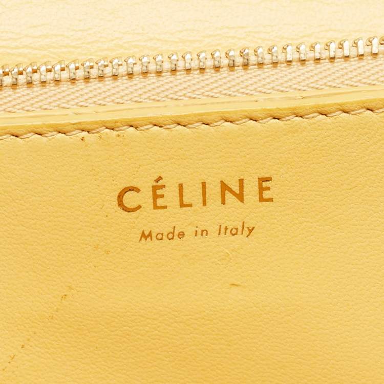 Pre Owned Celine Yellow Python Medium Box Shoulder Bag