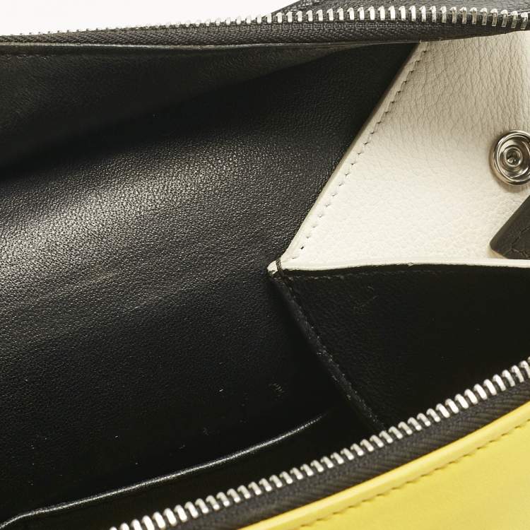 Pre Owned Celine Tricolor Leather Small Edge Top Handle Bag