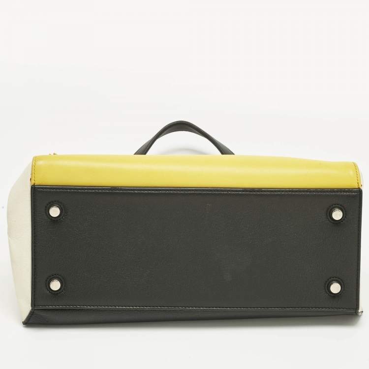 Pre Owned Celine Tricolor Leather Small Edge Top Handle Bag