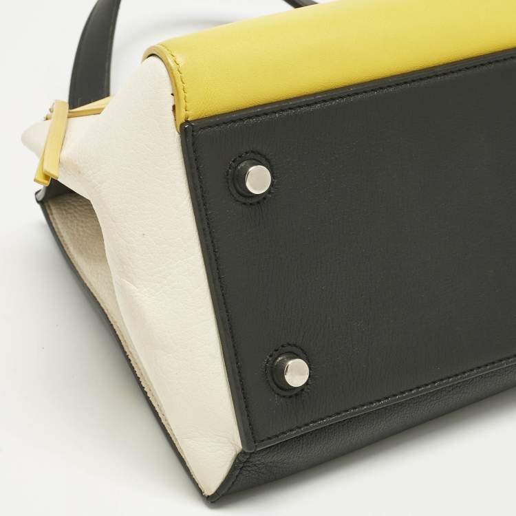 Pre Owned Celine Tricolor Leather Small Edge Top Handle Bag