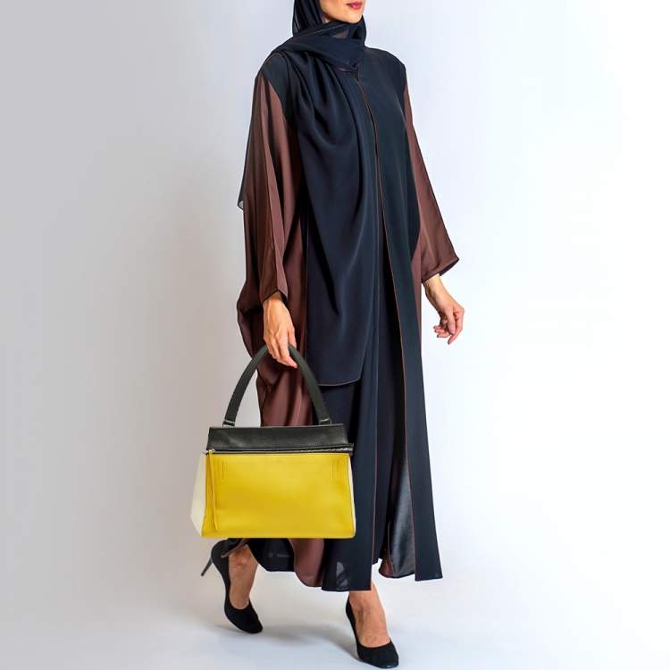 Pre Owned Celine Tricolor Leather Small Edge Top Handle Bag