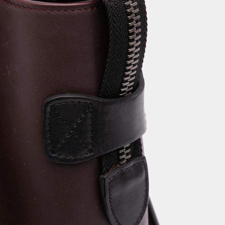 Pre Owned Celine Blue Micro Tricolor Leather Luggage Tote