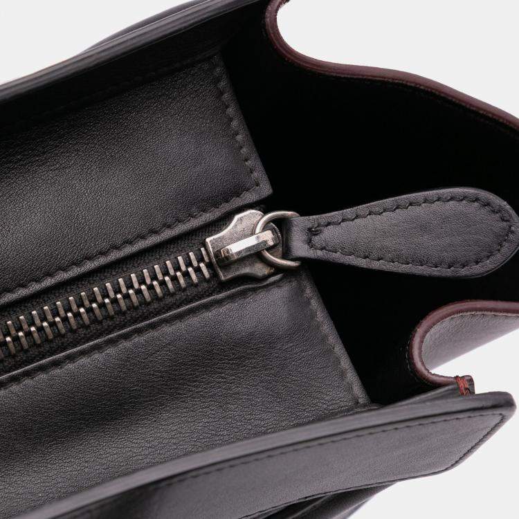 Pre Owned Celine Blue Micro Tricolor Leather Luggage Tote