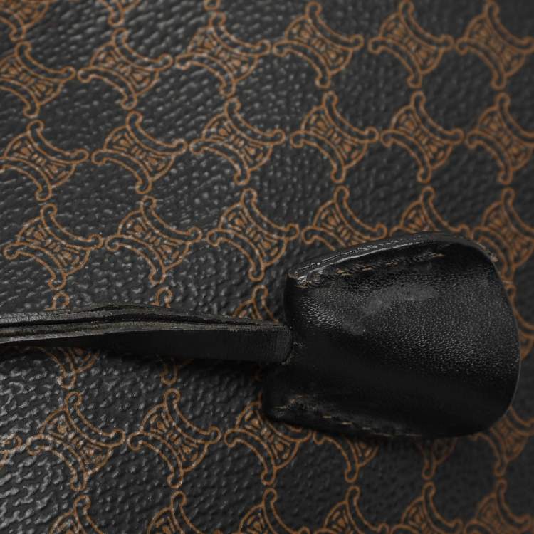 مملوكة مسبقًا حقيبة سفر سيلين كانفاس جلدي و ماكادام بني/أسود