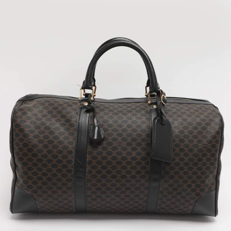 مملوكة مسبقًا حقيبة سفر سيلين كانفاس جلدي و ماكادام بني/أسود