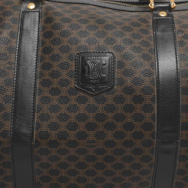 مملوكة مسبقًا حقيبة سفر سيلين كانفاس جلدي و ماكادام بني/أسود