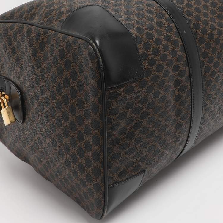 مملوكة مسبقًا حقيبة سفر سيلين كانفاس جلدي و ماكادام بني/أسود