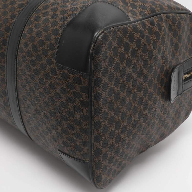 مملوكة مسبقًا حقيبة سفر سيلين كانفاس جلدي و ماكادام بني/أسود