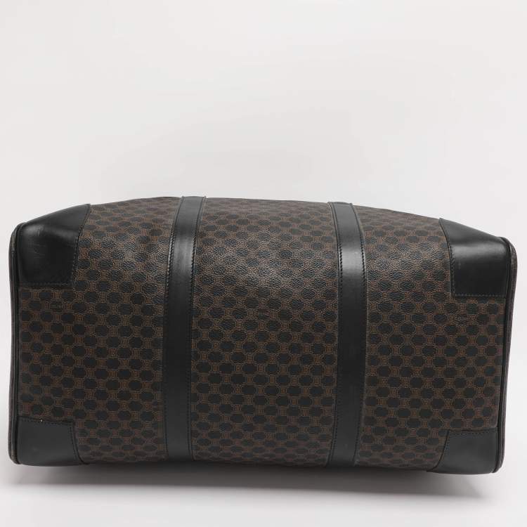 مملوكة مسبقًا حقيبة سفر سيلين كانفاس جلدي و ماك ادام بني/أسود