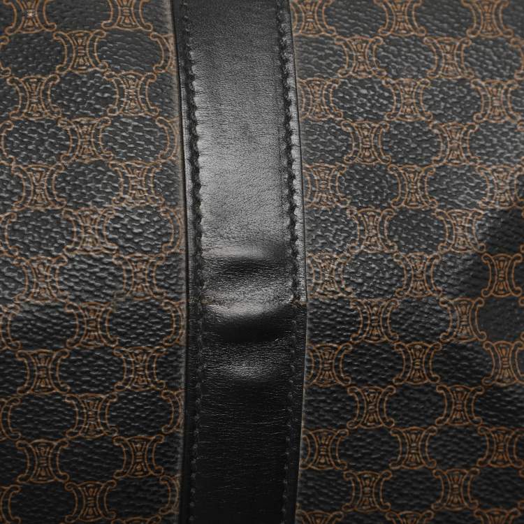 مملوكة مسبقًا حقيبة سفر سيلين كانفاس جلدي و ماكادام بني/أسود