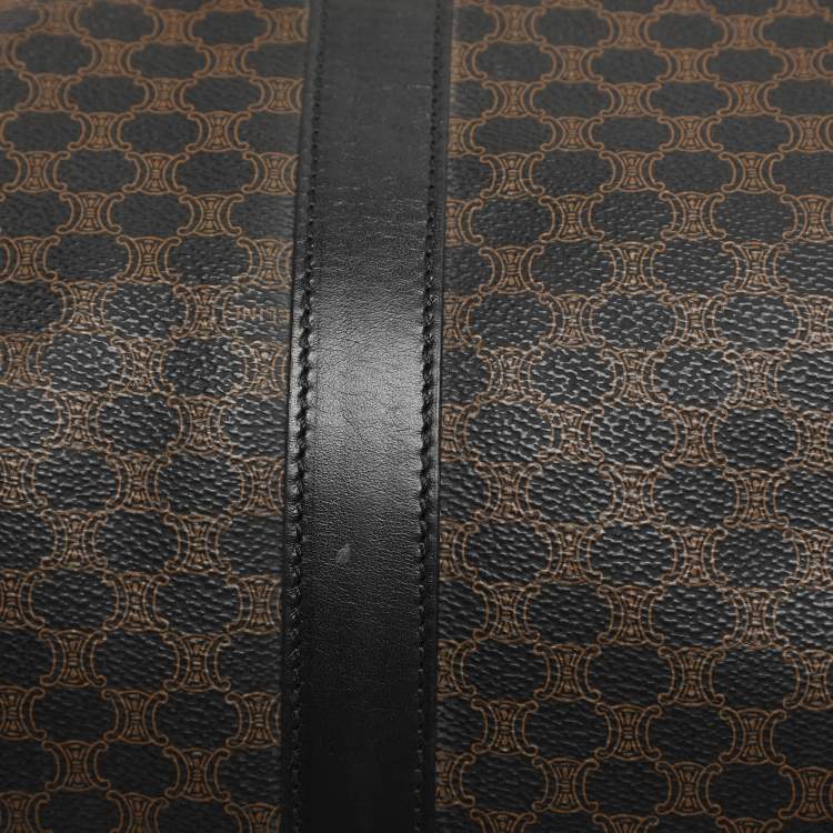 مملوكة مسبقًا حقيبة سفر سيلين كانفاس جلدي و ماكادام بني/أسود