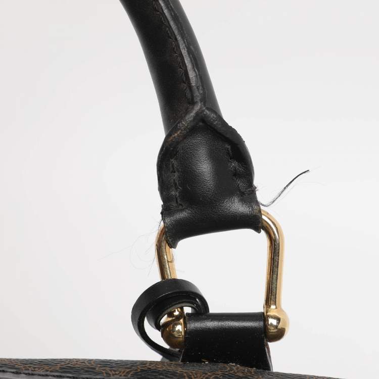 مملوكة مسبقًا حقيبة سفر سيلين كانفاس جلدي و ماكادام بني/أسود