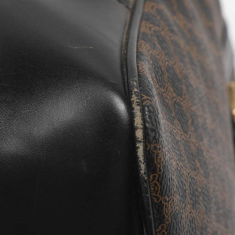 مملوكة مسبقًا حقيبة سفر سيلين كانفاس جلدي و ماكادام بني/أسود