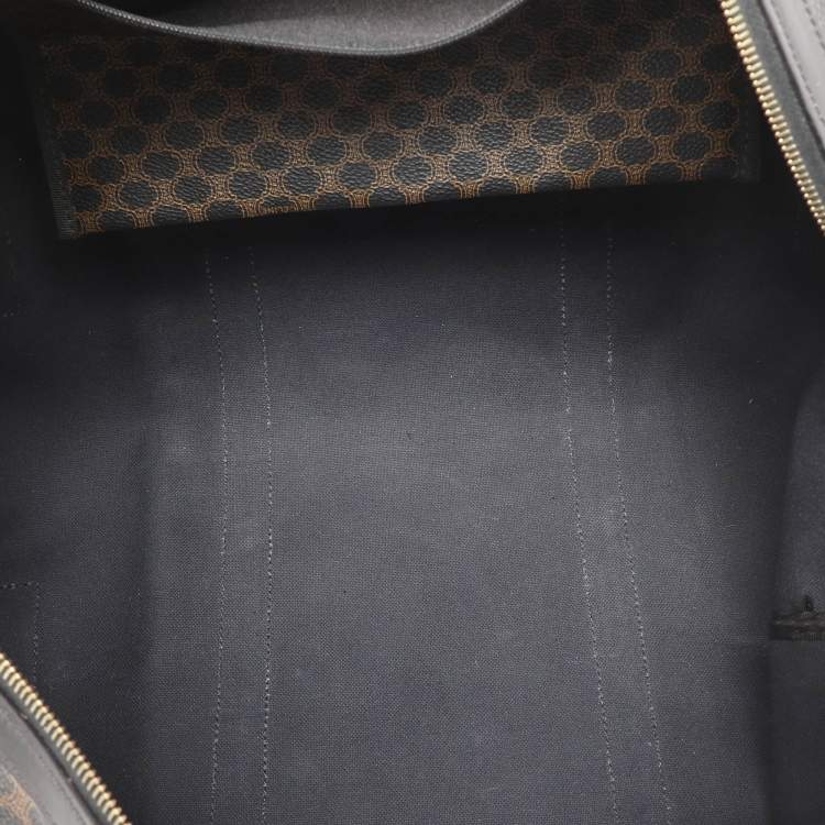 مملوكة مسبقًا حقيبة سفر سيلين كانفاس جلدي و ماكادام بني/أسود