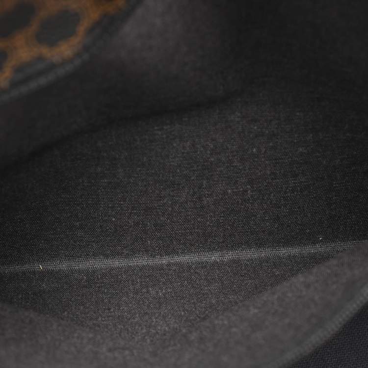 مملوكة مسبقًا حقيبة سفر سيلين كانفاس جلدي و ماكادام بني/أسود