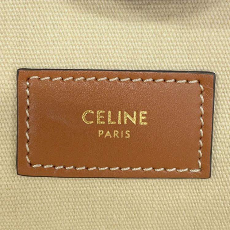 Pre Owned Celine Museum Bag Natural/Tan Triomphecanvas Leather