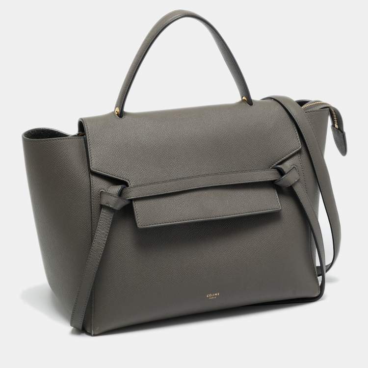 مملوكة مسبقًا Celine Grey Leather Mini Belt Top Handle Bag